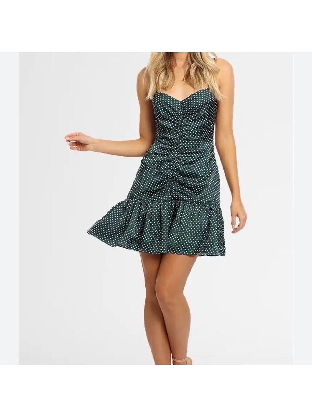 Urban Outfitters New Green Polka Dot Mini Dress S